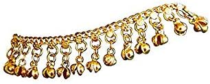 Uma Indian Traditional Belly Dance Ghungroo Brass Anklet, No Color, Size No Size