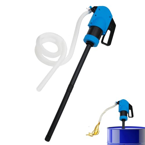 Lever Action Drum Pump Cost-Effective Replacement - Manual Barrel Pump for DEF,Antifreeze, Gasoline, Fuel & Low concentration liquid,Siphon Pump for 55 Gallon Includes 6.56 ft of 3/4”Corrugated Hose