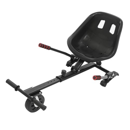 Hoverboard Sitz mit Lenkrad – Hoverboard mit Sitz passend, Verstellbar (70-95 cm),– Passend für 6,5-10 Zoll Hoverboards, Bis 100 kg, Hoverkart für Kinder & Erwachsene (Rot)