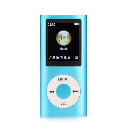 MP3 Player, Portable Lossless Sound Slim MP3 Music Player with Earphone, 1.8 Inch LCD Screen Digital Music Player, Support Up to 64GB (Blue)