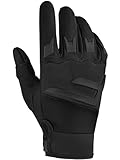FIORETTO Mens Mountain Bike Gloves with 5MM Padded Knuckle Guard Touchscreen Cycling Gloves for MTB Racing Dirtbike Motocross Motorcycle Black Large