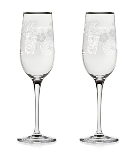 Set 2 Calici Flute Krizia Drink Bar in Vetro Cerve