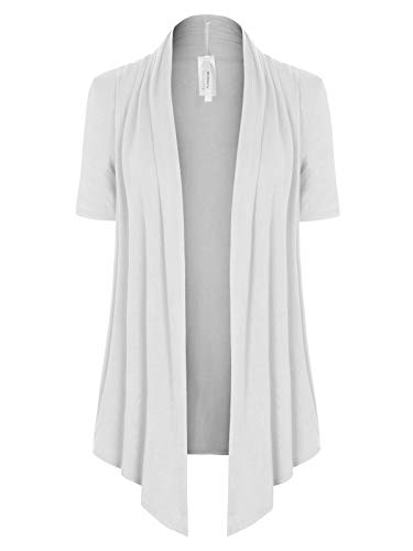 Image of MixMatchy Women's Lightweight Short Sleeve Draped Open Front Cardigan Vest