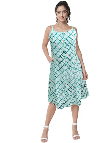 Image of Women's Printed A-Line Dress || Summer Dress ||Cotton Dress with Pocket's || Beach Dress || Adjustable Straps