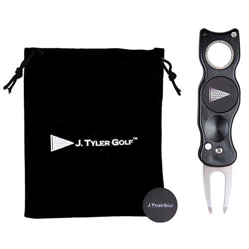 Divot Repair Tool - 6-in-1 Switchblade Golf Tool with Fidget Spinner for Stress Relief, Ergonomic & Durable, Ball Markers Included – Relax, Refocus, Play Your Best – Unique Golf Gift by Fidgix Pro