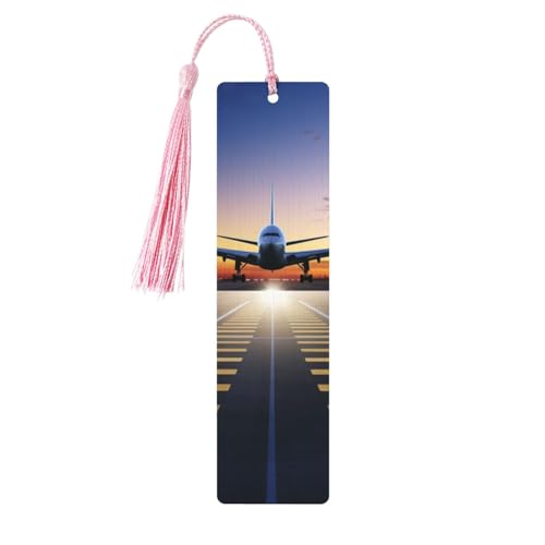 タッセル付き空港のしおり 女性用 男性用 ハンドメイド ブックマーク 読書ページマーカー 木製タグ オーナメント 誕生日 教師 ギフト