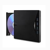 VikTck External CD DVD Drive,USB 3.0 Type C Portable CD DVD Burner/Reader with 4 USB Ports and SD/TF...