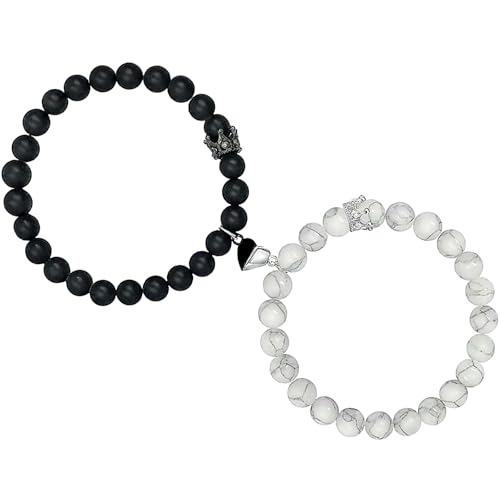 WVT Heart Shaped Magnetic Closure Couples Bracelets - Romantic Matching His & Hers, Memorable Long Distance Gifts