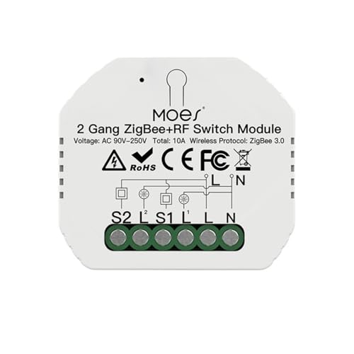 Commutateur de rideau à gradation Zigbee 2 Gang avec contrôle précis de la luminosité