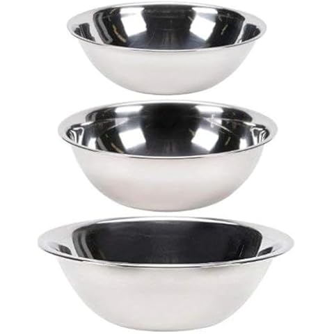 Vollrath Set of 3 Mixing Bowls: 4-Quart, 5-Quart and 8-Quart Cover