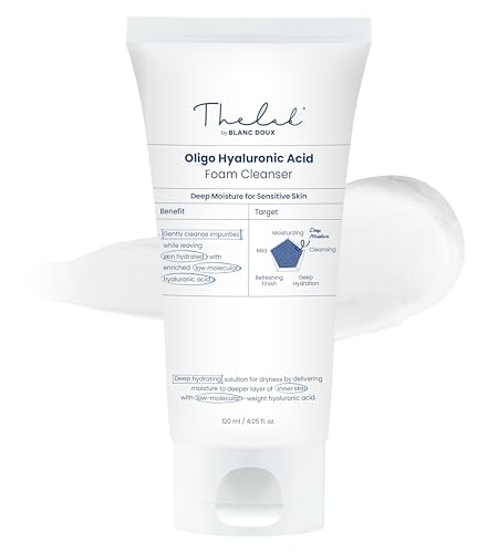 Blanc Doux Oligo Hyaluronic Acid Facial Foam Deep Hydrating Cleanser 4.05 fl. oz. for Dry, Sensitive Skin VEGAN Certified Deeply Moisturizing Face Wash | K-Beauty Korean Skin Care