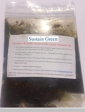 Sustain Green Tea face & body scrub with virgin coconut oil (50 gram)-image-13