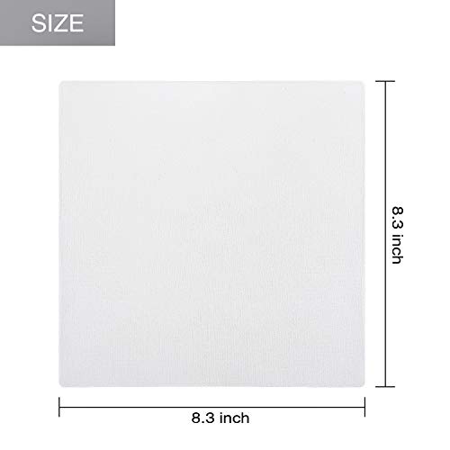 Image of Leinuosen 100 Pcs White Handkerchiefs for Men, 8.3 inch Cotton Hankie Bulk Set, Classic Pocket Square for Wedding, DIY Embroidery