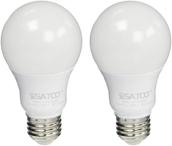 Satco S9594 - Bombilla mediana con acabado de 4.31 pulgadas, 1 unidad (paquete de 2), blanco esmerilado