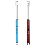 Thecom 電子ライター プラズマライター ロングタイプ 強風で消えない USB充電式Type-C バッテリー残量表示 ガス オイル 不要 点火用 キャンドル 花火 ろうそく アウトドア お香 キャンプ 蚊取り線香 防風