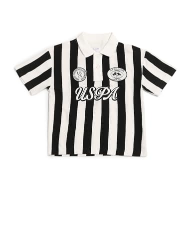 Image of Kids Boxy fit Boys Cotton Striped Short Sleeves Polo T-Shirts