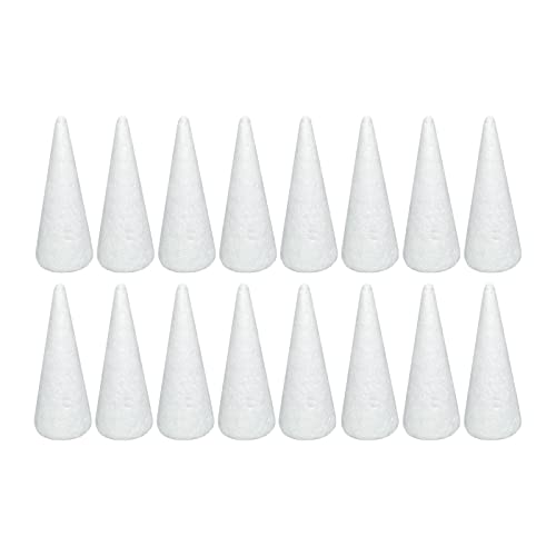 Crafjie 16-Pack 2.37 x 5.56in Craft Foam Tree Cones for DIY Arts and Crafts