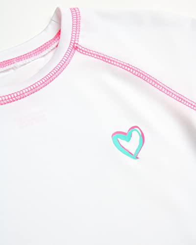 Image of Pink Platinum Girls Swim Shirt - Lightweight Quick Dry Short Sleeve Rash Guard for Girls, Swim Top w /UPF 50+ Sun Protection