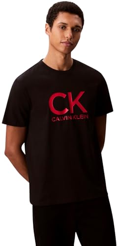Calvin Klein Camiseta de Manga Corta Hombre Graphic tee con Cuello Redondo, Negro (Black), L