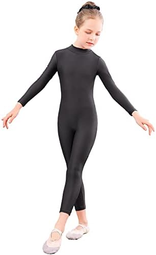 speerise Girls Long Sleeve Turtleneck One Piece Unitard Gymnastics Leotard