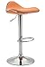 CLP Sgabello Bar Shanghai in Stoffa I Sgabello Alto Cucina Girevole E Regolabile 60-80CM I Sgabello Design Bancone, Colore:Arancione
