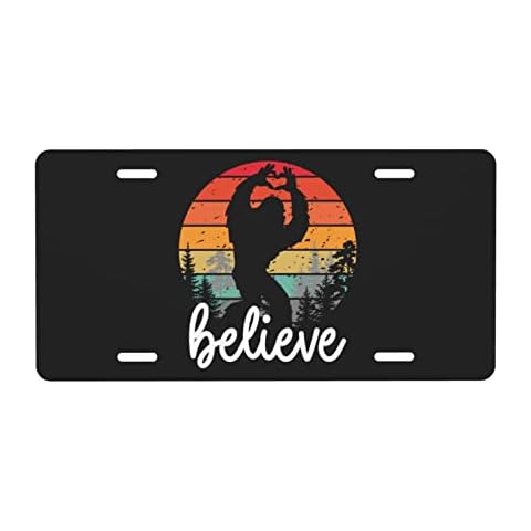 Gjlntrf Funny Sasquatch License Plate Cover