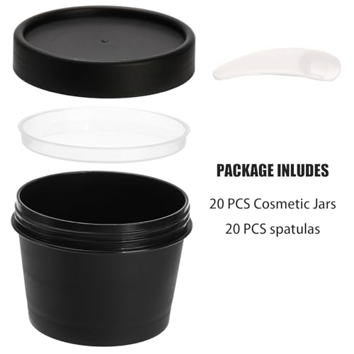 Nicunom 20 Pack Plastic Cosmetic Container Jars, Leakproof 4 Oz Lotion Container Travel Storage Jar Refillable Plastic Jars with Lids for Ointment, Cream, Makeup, Slime, Beauty Product3