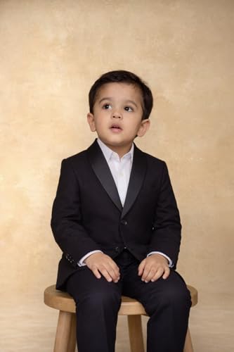 Image of SaintX Boys Premium Tuxedo Blazer (1 to 14 Years) | Prince Charming Formal Wear Collection for Kids & Boys | Fully Lined | Shawl Collar | Slim Fit | Royale Luxury Wear