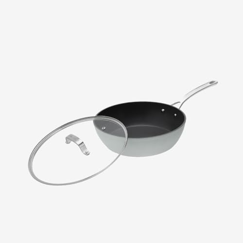Laura Ashley Cazuela Antiadherente de 28 cm con Tapa – Olla Grande de 6,6 Litros en Aluminio, Compatible con Todo Tipo de Cocinas y Horno – Ideal para Comidas Familiares y un Servicio Elegante