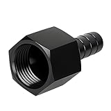 Sandfren 8AN Female to 3/8 Car Hose Barb Fittings Adapter, Aluminum Hex Anodized Vehicle Push On Fuel Line Connector, Straight Swivel Quick Connect Oil Pipe Fittings, Universal Fit