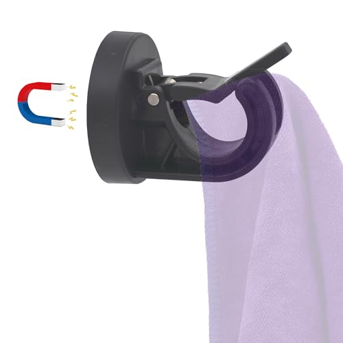 YYST Magnetic Towel Holder Towel Rack Towel Hook Hanger for Door, Refrigerator, Kitchen Stove, Oven, Dishwasher, Laundry Washing Machine- Kitten Proof (1, Black)