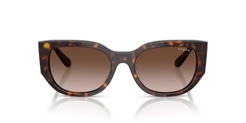 Image of Vogue Eyewear Women's Vo5641su Universal Fit Square Sunglasses, Dark Havana/Brown Gradient, 53 mm