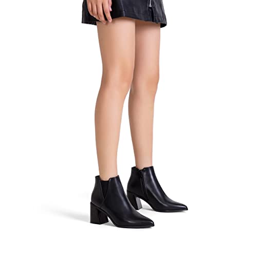 Vepose Women's 9631 Ankle Booties Pointed Toe, Block Chunky Heel Boots with Side Zipper3