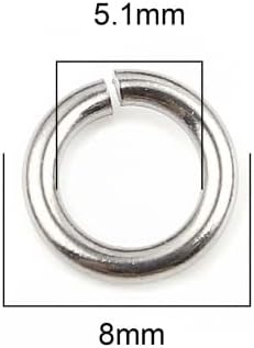 Miniatura 2 de 100 piezas - Anillos de salto de acero inoxidable 304 - 8mm - calibre 15 (1.4mm de espesor)