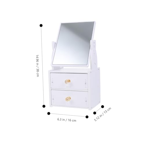 Espejo de maquillaje con organizador y caja de almacenamiento grande miniatura 2