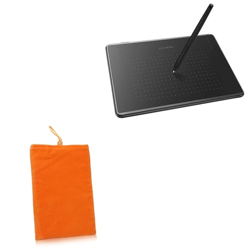 BoxWave Case Compatible with Huion Inspiroy H430P - Velvet Pouch, Soft Velour Fabric Bag Sleeve with Drawstring - Bold Orange
