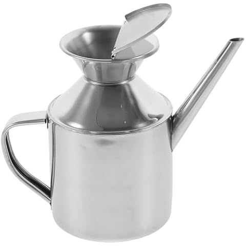 MAGICLULU Stainless Steel Olive Oil Dispenser Vinegar Pourer Pot Soy Sauce Dispensing Bottle Condiment Storage Can Seasoning Dispenser Oil Container Cruet Leak Proof Oil Pot Cover