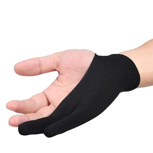 Guante para dibujo artístico, 5 unidades, guantes digitales para tabletas gráficas con dos dedos para actividades creativas, universales para mano izquierda y derecha, color negro (talla S) miniatura 4
