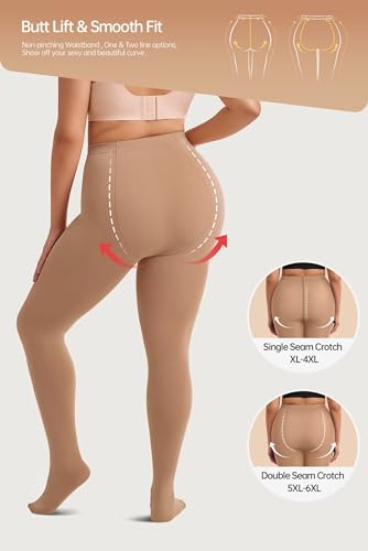 Vertvie Plus Size Fleece Lined Tights for Women Thermal Pantyhose Winter Warm Thick Tights High Waisted Opaque Leggings2