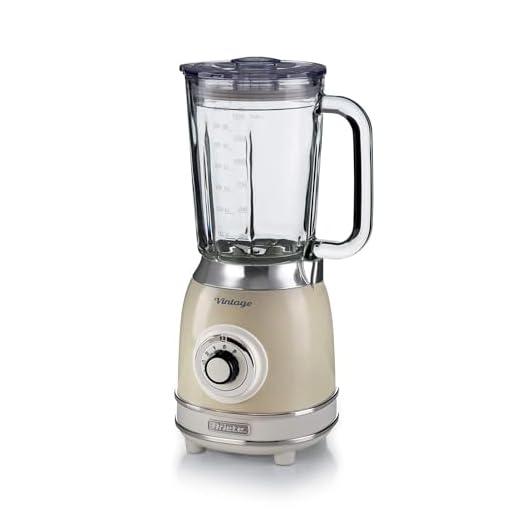 Ariete 583/03 Batidora De Vaso Vintage, 1000W, Jarra Vidrio 1.5 Litros, 4 Cuchillas Acero Inoxidable, 4 Velocidades, Función Pulse, Color Beige