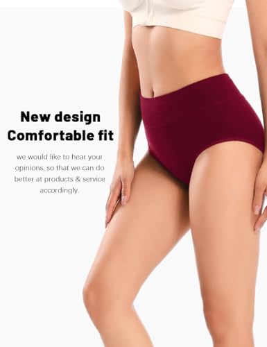 Molasus 1630-V Incontinence Underwear For Women High Absorbency Period Leakproof Cotton Underwear Heavy Flow Menstrual Protective Panties Bladder Control Briefs 3 Pack,Multicolor,Large thumb #1