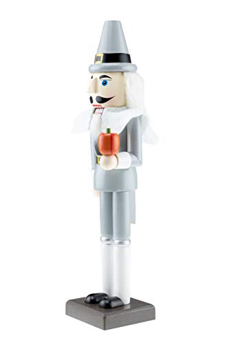 Pilgrim Nutcracker by Clever Creations | Wearing Black and White Pilgrim Outfit | Festive Collectable Christmas Decor | Perfect for Shelves and Tables | 100% Wood | 14” Tall - Thumbnail 2