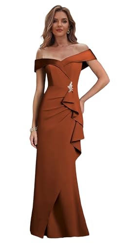 Off The Shoulder Mother of The Bride Dresses for Women Ruffles Formal Dress Mermaid Evening Gown