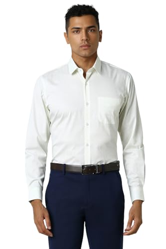 Image of Peter England Men Cotton Solid Slim Fit Shirt