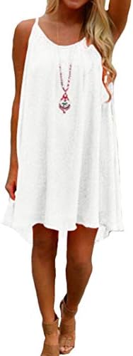 iToolaiWomen's Summer Casual Sundress Chiffon Sleeveless Tank Dress Beach Cover up