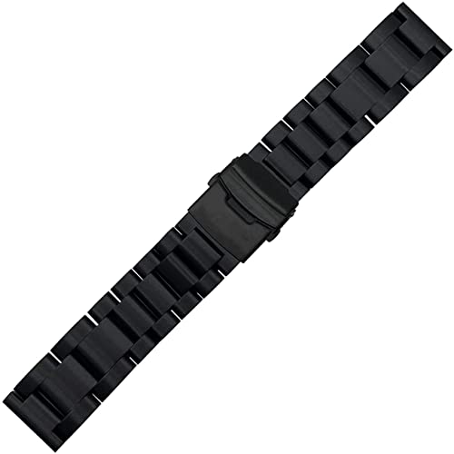 Bracelet de montre acier inoxydable argent epais contre usure 22mm 24mm
