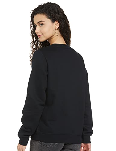 Image of Marks & Spencer Womens Slogan Printed Cotton Blend Crew Neck Oversized Fit Sweatshirt