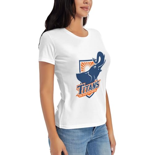 Cal State Fullerton Titans House Flag Women's T-Shirt, Cotton Short-Sleeved T-Shirt, Crew Neck3