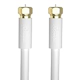 Postta アンテナケーブル 5M 同軸ケーブル S-5C-FB（RG6) 4K8K 地デジ・BS・CS・CATV放送対応 金メッキプラグ F型プラグ ホワイト