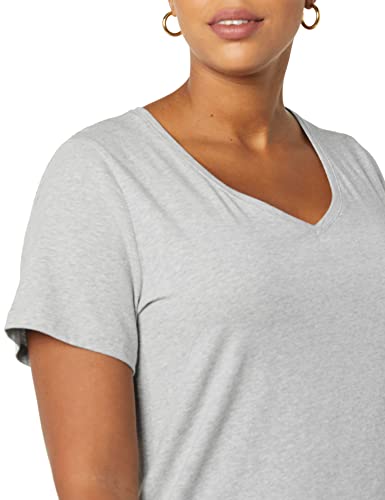 Image of Amazon Essentials Women's Plus Size Short-Sleeve V-Neck T-Shirt